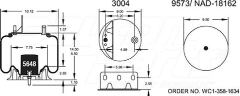 Dayton Parts 352-8816 Air Spring - Rolling Lobe