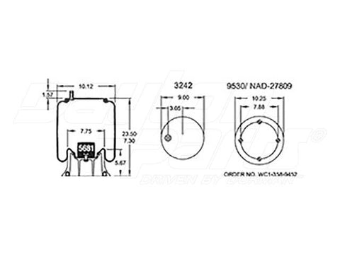 Dayton Parts 352-8855 Air Spring - Rolling Lobe