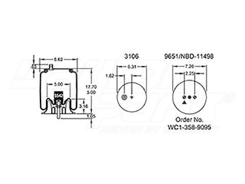Dayton Parts 352-8868 Air Spring - Rolling Lobe