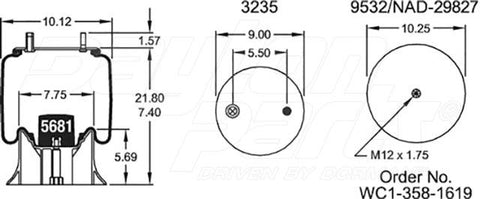 Dayton Parts 352-8903 Air Spring - Rolling Lobe