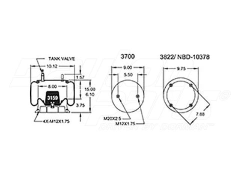Dayton Parts 352-8931 Air Spring - Rolling Lobe