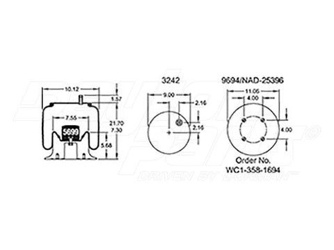 Dayton Parts 352-8944 Air Spring - Rolling Lobe