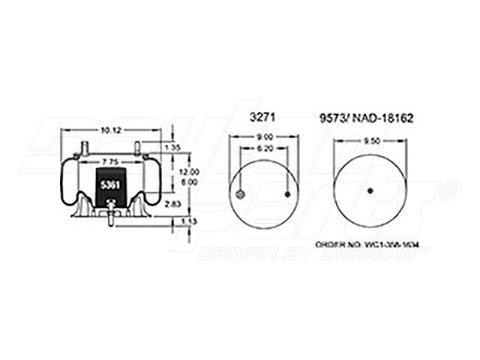 Dayton Parts 352-8972 Air Spring - Rolling Lobe