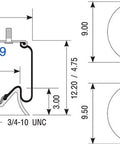 Dayton Parts 352-9039 Air Spring - Rolling Lobe