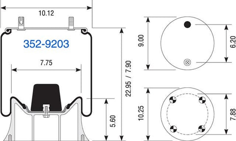 Dayton Parts 352-9203 Air Spring - Rolling Lobe