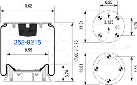 Dayton Parts 352-9215 Air Spring - Rolling Lobe