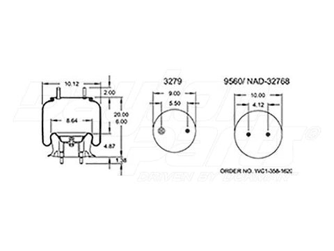 Dayton Parts 352-9219 Air Spring - Rolling Lobe