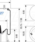 Dayton Parts 352-9227 Air Spring - Rolling Lobe