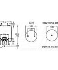 Dayton Parts 352-9243 Air Spring - Rolling Lobe