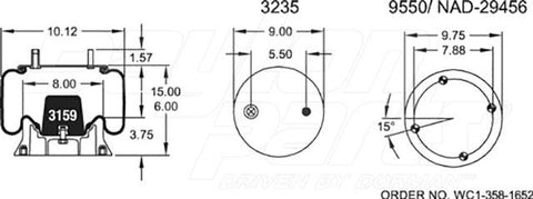 Dayton Parts 352-9302 Air Spring - Rolling Lobe