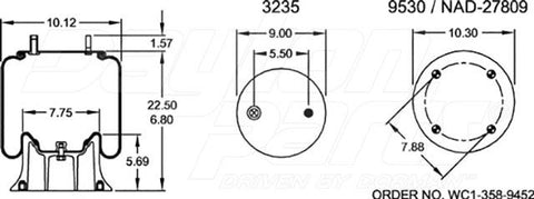 Dayton Parts 352-9342 Air Spring - Rolling Lobe