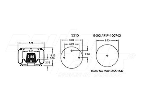 Dayton Parts 352-9402 Air Spring - Rolling Lobe