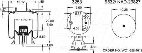 Dayton Parts 352-9470 Air Spring - Rolling Lobe