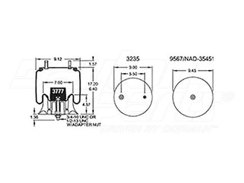 Dayton Parts 352-9599 Air Spring - Rolling Lobe