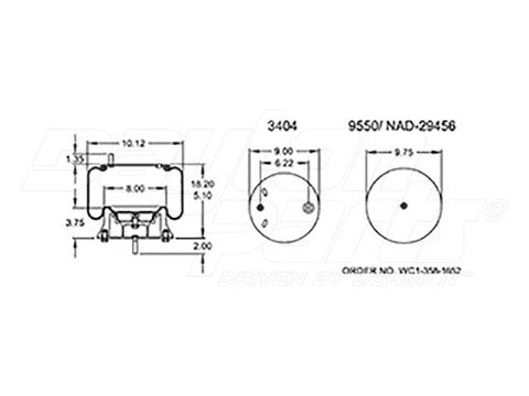 Dayton Parts 352-9634 Air Spring - Rolling Lobe