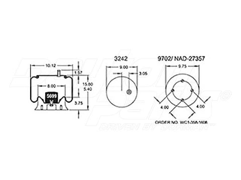 Dayton Parts 352-9640 Air Spring - Rolling Lobe