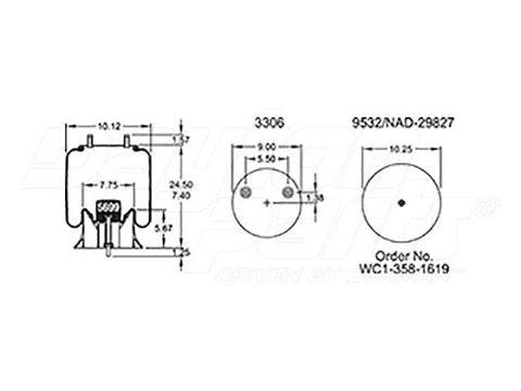 Dayton Parts 352-9646 Air Spring - Rolling Lobe