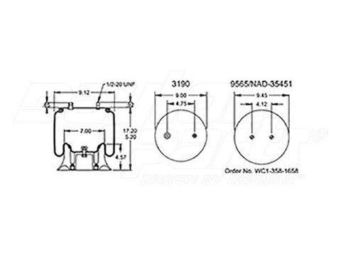Dayton Parts 352-9652 Air Spring - Rolling Lobe