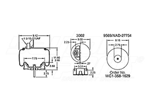 Dayton Parts 352-9675 Air Spring - Rolling Lobe