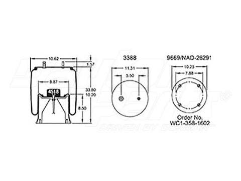 Dayton Parts 352-9896 Air Spring - Rolling Lobe