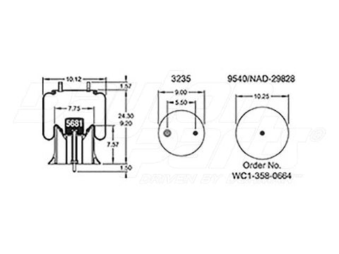Dayton Parts 352-9922 Air Spring - Rolling Lobe
