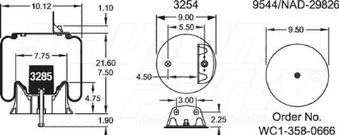 Dayton Parts 352-9947 Air Spring - Rolling Lobe