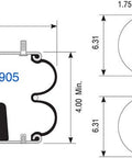 Dayton Parts 354-6905 Suspension - Convoluted Air Spring