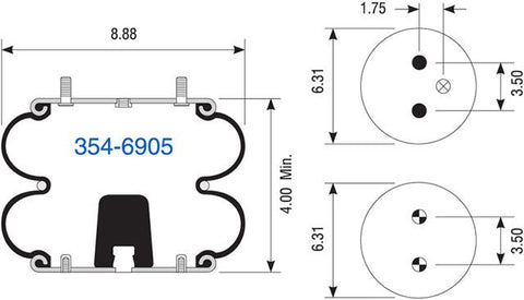 Dayton Parts 354-6905 Suspension - Convoluted Air Spring