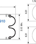 Dayton Parts 354-6910 Suspension - Convoluted Air Spring