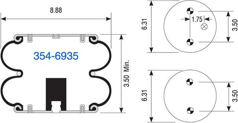 Dayton Parts 354-6935 Suspension - Convoluted Air Spring