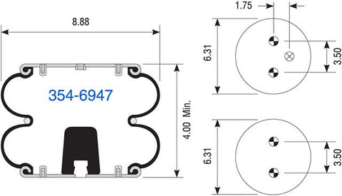 Dayton Parts 354-6947 Suspension - Convoluted Air Spring
