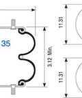 Dayton Parts 354-7135 Suspension - Convoluted Air Spring