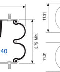Dayton Parts 354-7140 Suspension - Convoluted Air Spring
