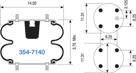 Dayton Parts 354-7140 Suspension - Convoluted Air Spring