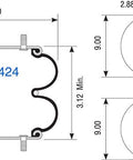 Dayton Parts 354-7424 Suspension - Convoluted Air Spring