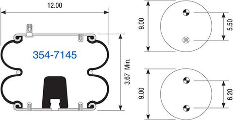 Dayton Parts 354-7447 Suspension - Convoluted Air Spring