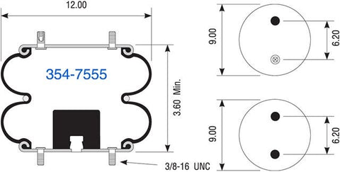 Dayton Parts 354-7555 Suspension - Convoluted Air Spring