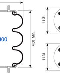 Dayton Parts 354-7800 Suspension - Convoluted Air Spring