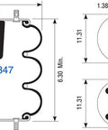 Dayton Parts 354-7847 Suspension - Convoluted Air Spring