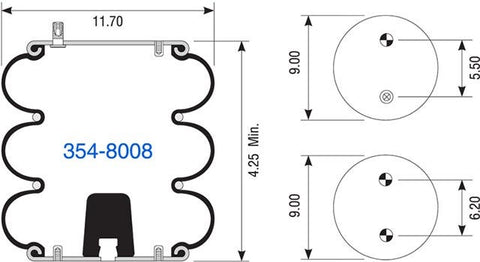 Dayton Parts 354-8008 Suspension - Convoluted Air Spring