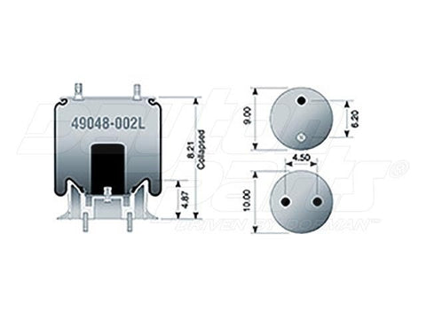 Dayton Parts 49048-002L Air Spring - Rolling Lobe