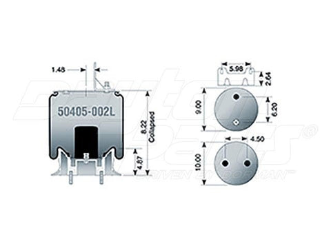 Dayton Parts 50405-002L Air Spring - Rolling Lobe