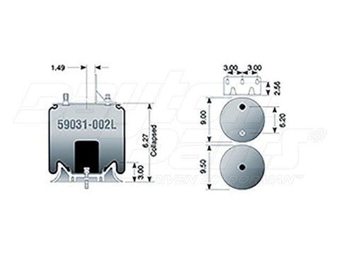 Dayton Parts 59031-002L Air Spring - Rolling Lobe