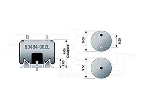 Dayton Parts 59484-002L Air Spring - Rolling Lobe