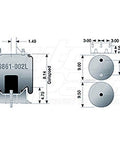 Dayton Parts 59861-002L Air Spring - Rolling Lobe