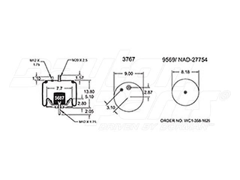 Dayton Parts 60716-002 Air Spring - Rolling Lobe