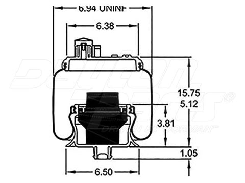 Dayton Parts 64075-002 Air Spring - Rolling Lobe