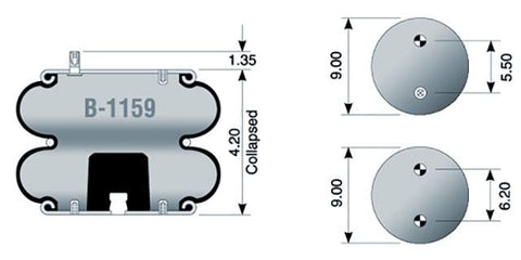 Dayton Parts B-1159 Air Spring - Rolling Lobe