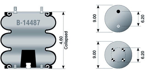 Dayton Parts B-14487 Air Spring - Rolling Lobe
