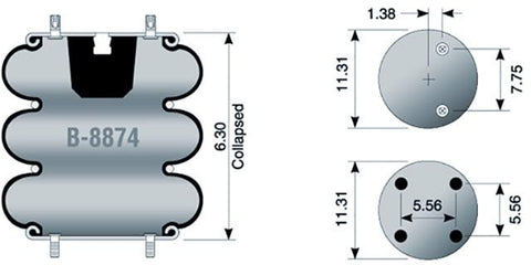 Dayton Parts B-8874 Air Spring - Rolling Lobe